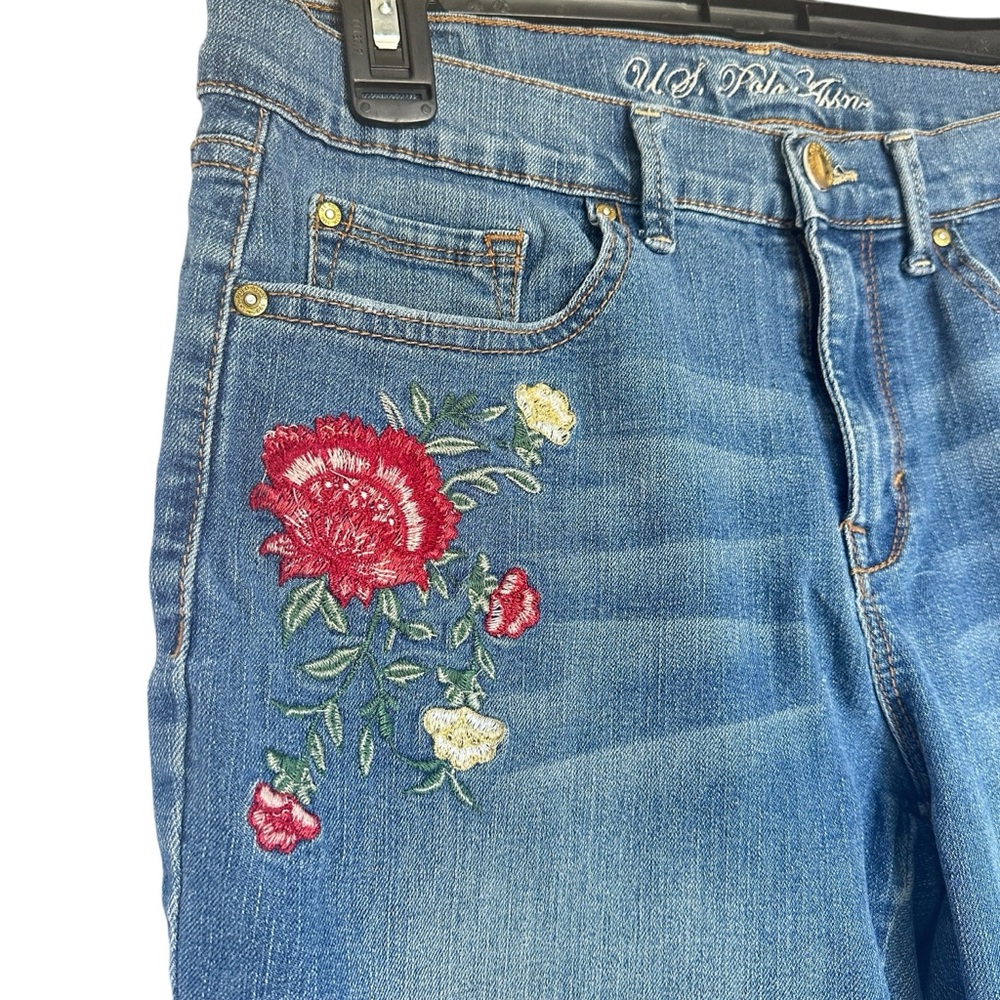 U.S. Polo Assn. Floral Embroidered Stretch Skinny Jeans - Size 10 Regular
